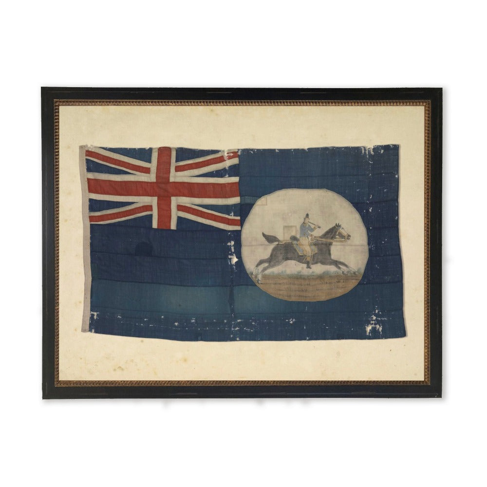British Flag in Black and Gold-Beaded Frame - Antique Curiosities