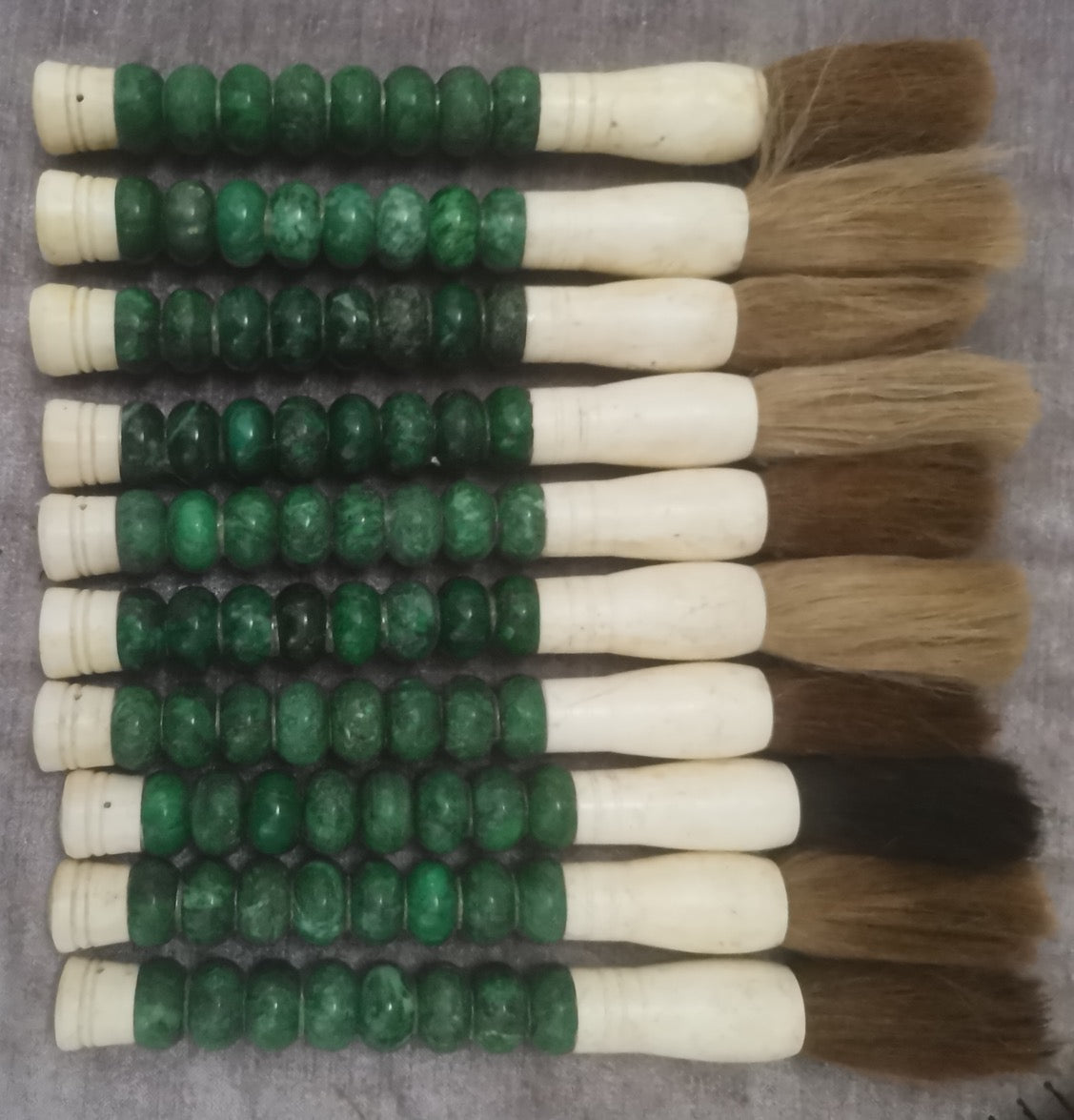 Green Jade Abacus Calligraphy Brush - M