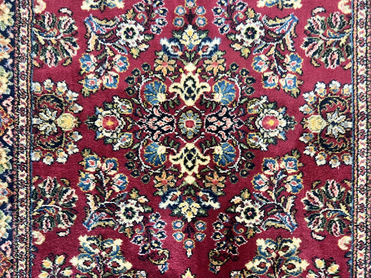 Karastan Rug 4.6 x 6 Lanamar Sarouk #5528, Red Wool Karastan Oriental Carpet, Discontinued, Antique, Wool Pile - Jewel Rugs, view 5