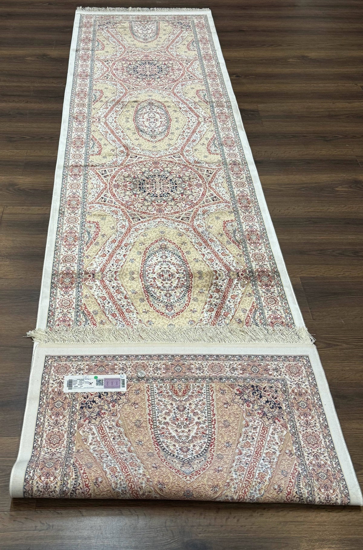 Turkish Silk Runner Rug 2.6 x 12, Hereke Mamluk Runner, Bamboo Silk, New - Jewel Rugs, view 11