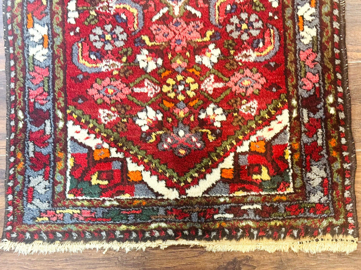 Small Red Persian Tribal Rug 2.6 x 4, Wool Rug, Persian Hamadan Rug - Jewel Rugs, view 6