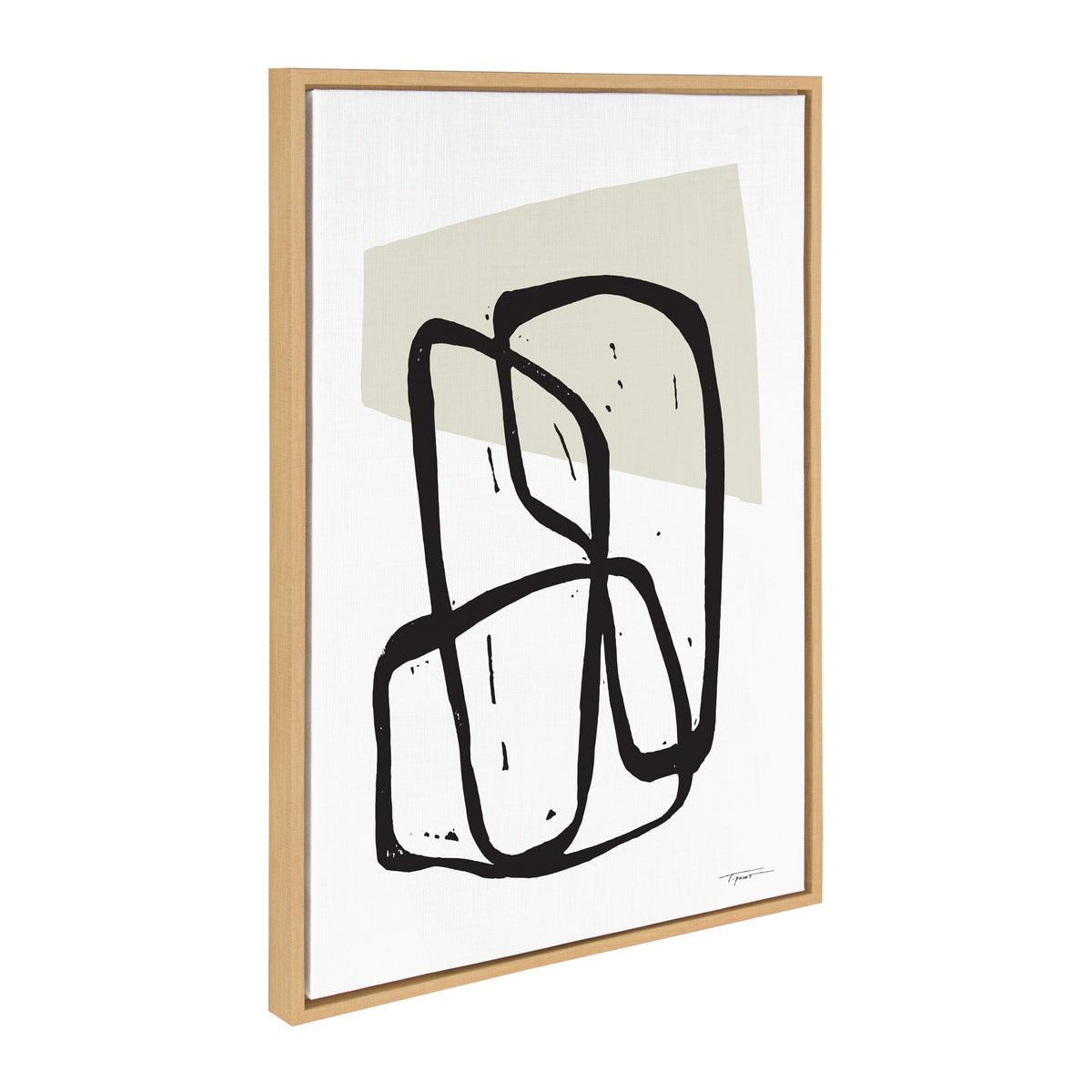 Sylvie Entangled Neutral Framed Canvas by Statement Goods