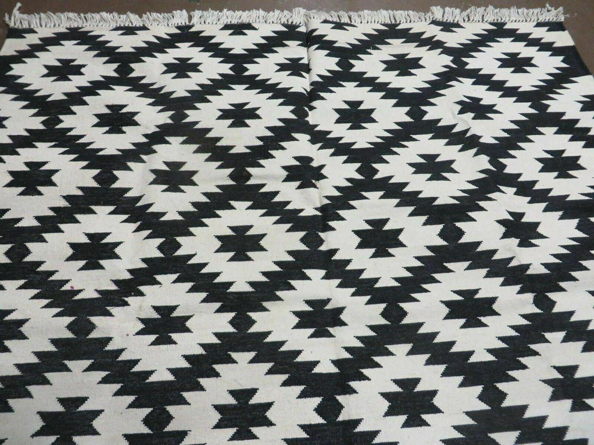 4' X 6' Hand Woven Wool Rug Contemporary Kilim Dhurrie Modern Oriental Area Rug - Jewel Rugs, view 4