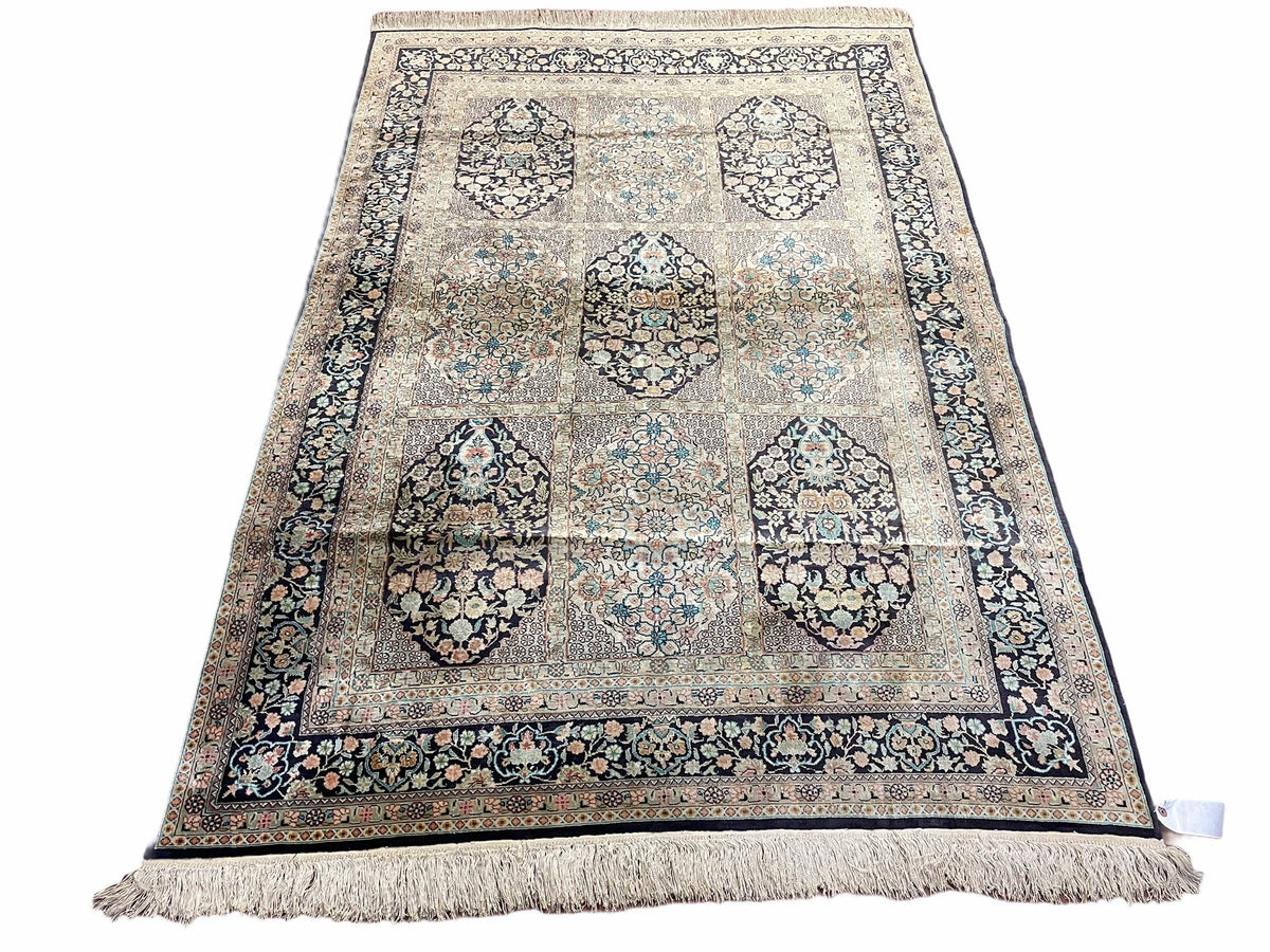 4' X 6' Vintage Fine Hand Made Turkish Oriental Silk Rug 400 KPSI Wow - Jewel Rugs, view 2