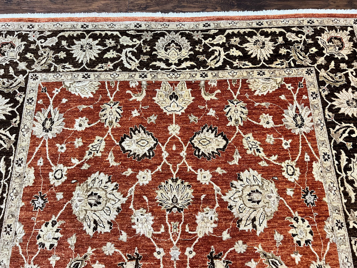 Pakistani Oriental Rug 6x9, Red, Floral Allover, Handmade Wool Rug, Peshawar Chobi Rug, Pak Persian Carpet 6 x 9 - Jewel Rugs, view 4