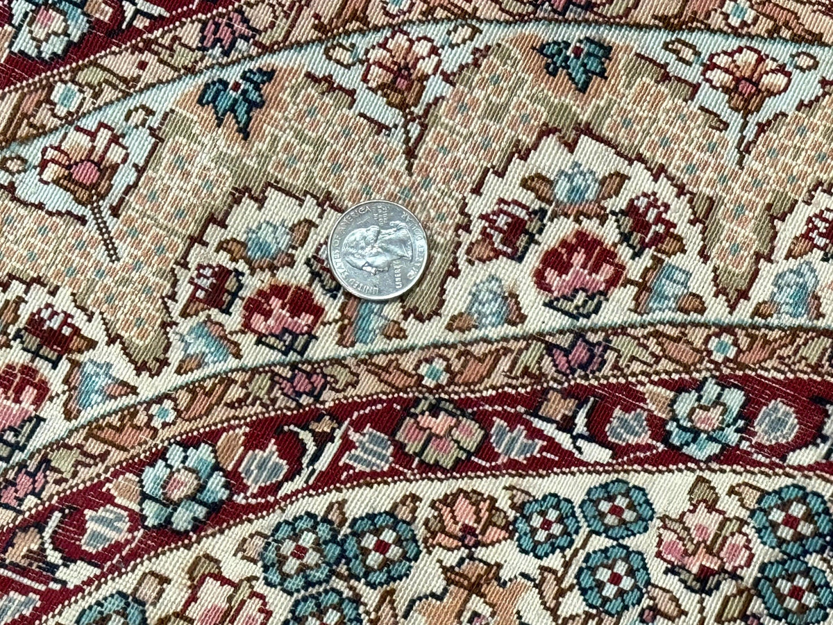 Round Silk Rug 3x3, Extremely Fine 580 KSPI, Sino Persian Round Handmade Carpet, Silk on Silk - Jewel Rugs, view 11
