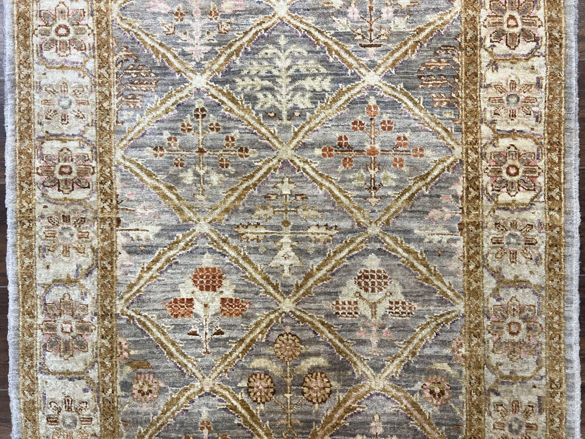 Pakistani Peshawar Rug 3.6 x 5, Safavieh Wool Handmade Hand Knotted Vintage Rug, Panel Design Oriental Carpet, Pair C - Jewel Rugs, view 5