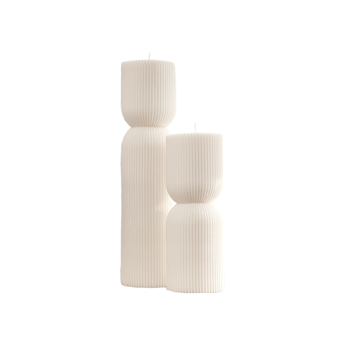 Ribbed Hourglass Pillar Candle - Source by Studio Skara