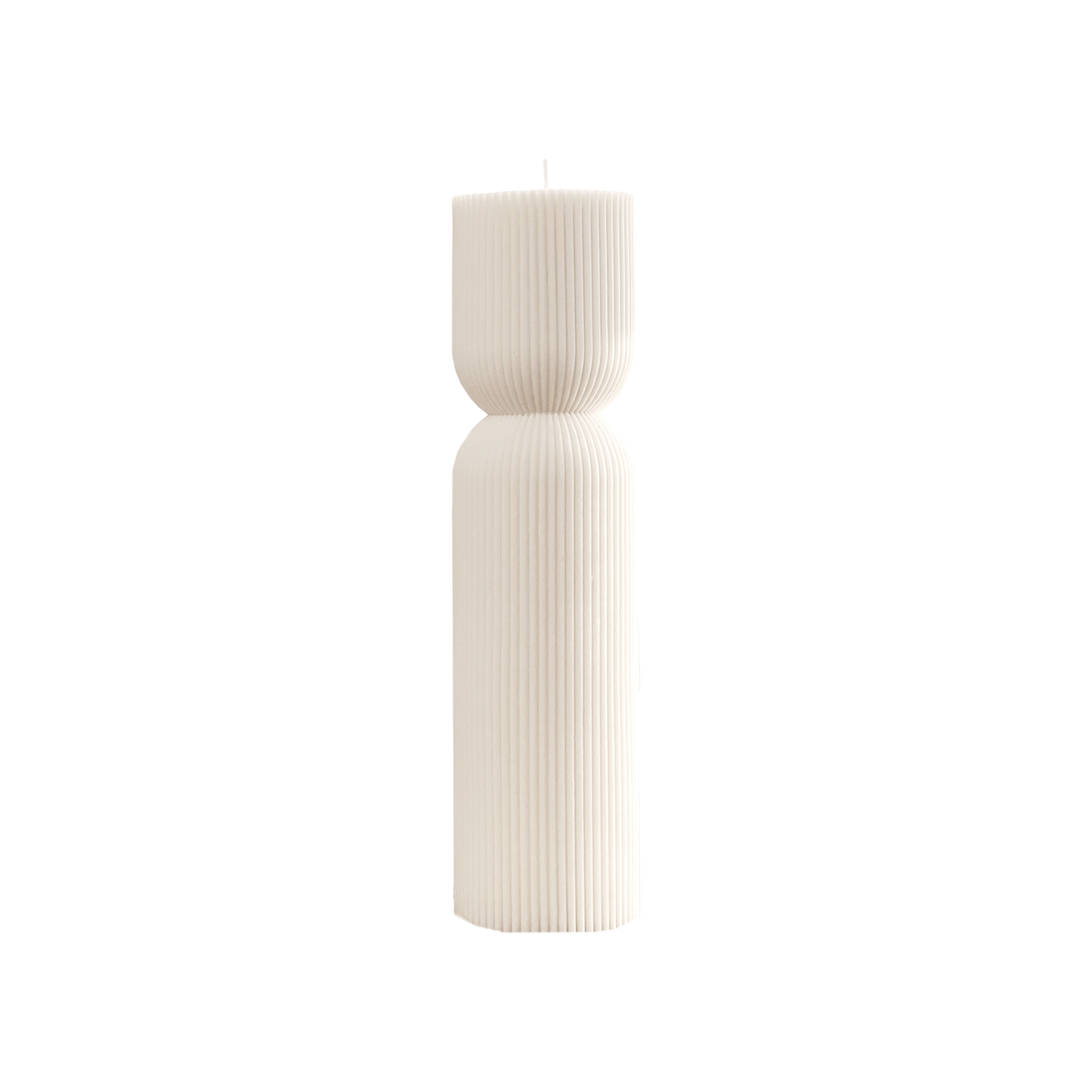 Ribbed Hourglass Pillar Candle - Source by Studio Skara, view 3