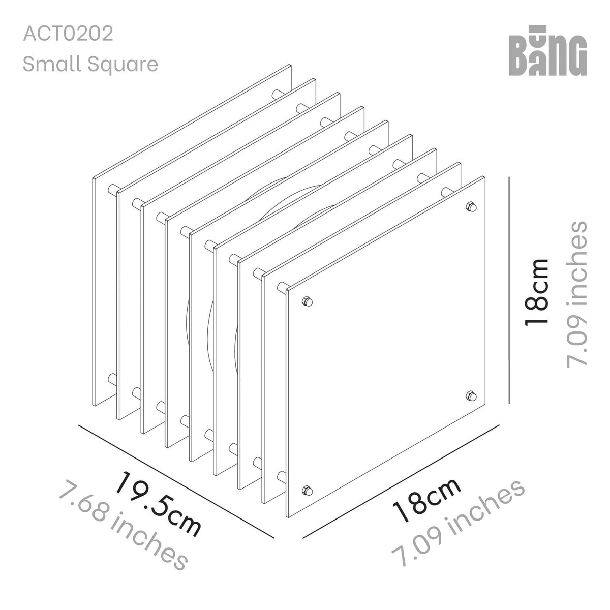 Lớp small square in green acrylic - BằNG, view 3