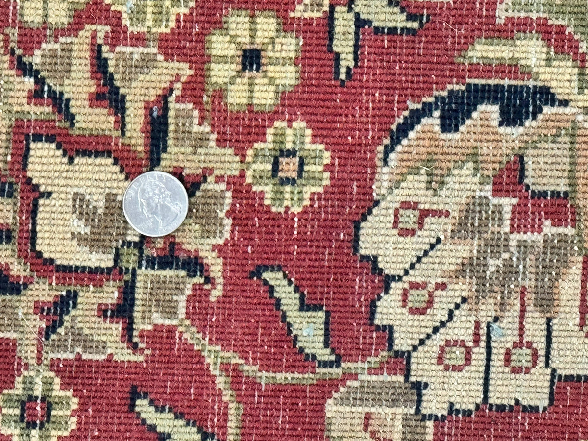 Indo Persian Rug 8x10, Navy Blue and Red, Floral Allover, Hand Knotted Vintage Wool Carpet, Indo Sarouk - Jewel Rugs, view 11