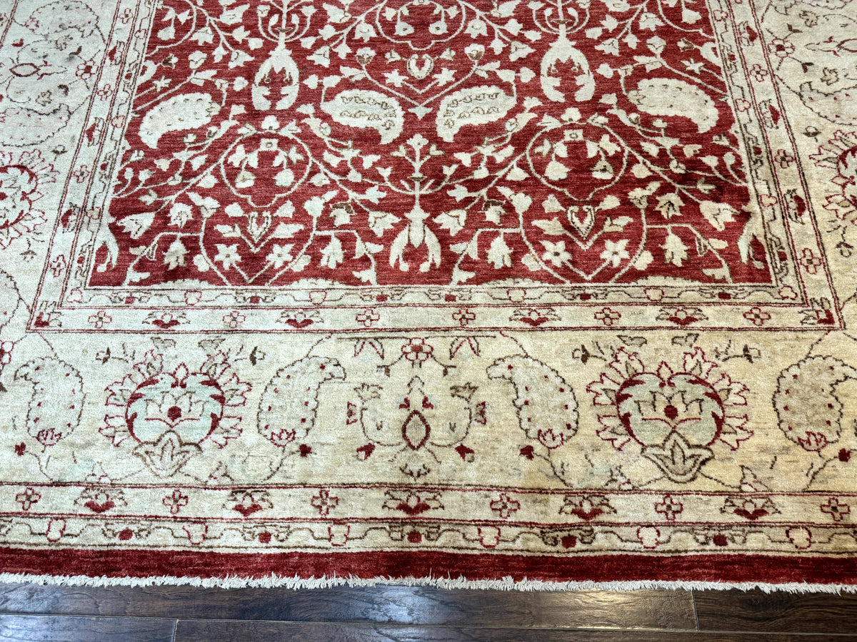 Pakistani Chobi Rug 8x10, Red, Handmade - Jewel Rugs, view 6