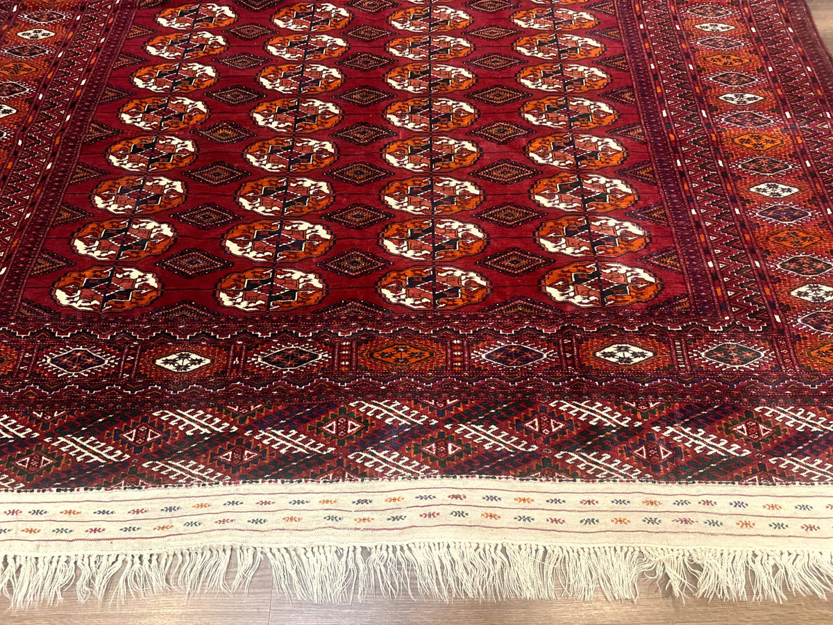 Persian Turkoman Rug 7x9, Red Tribal Carpet - Jewel Rugs, view 5