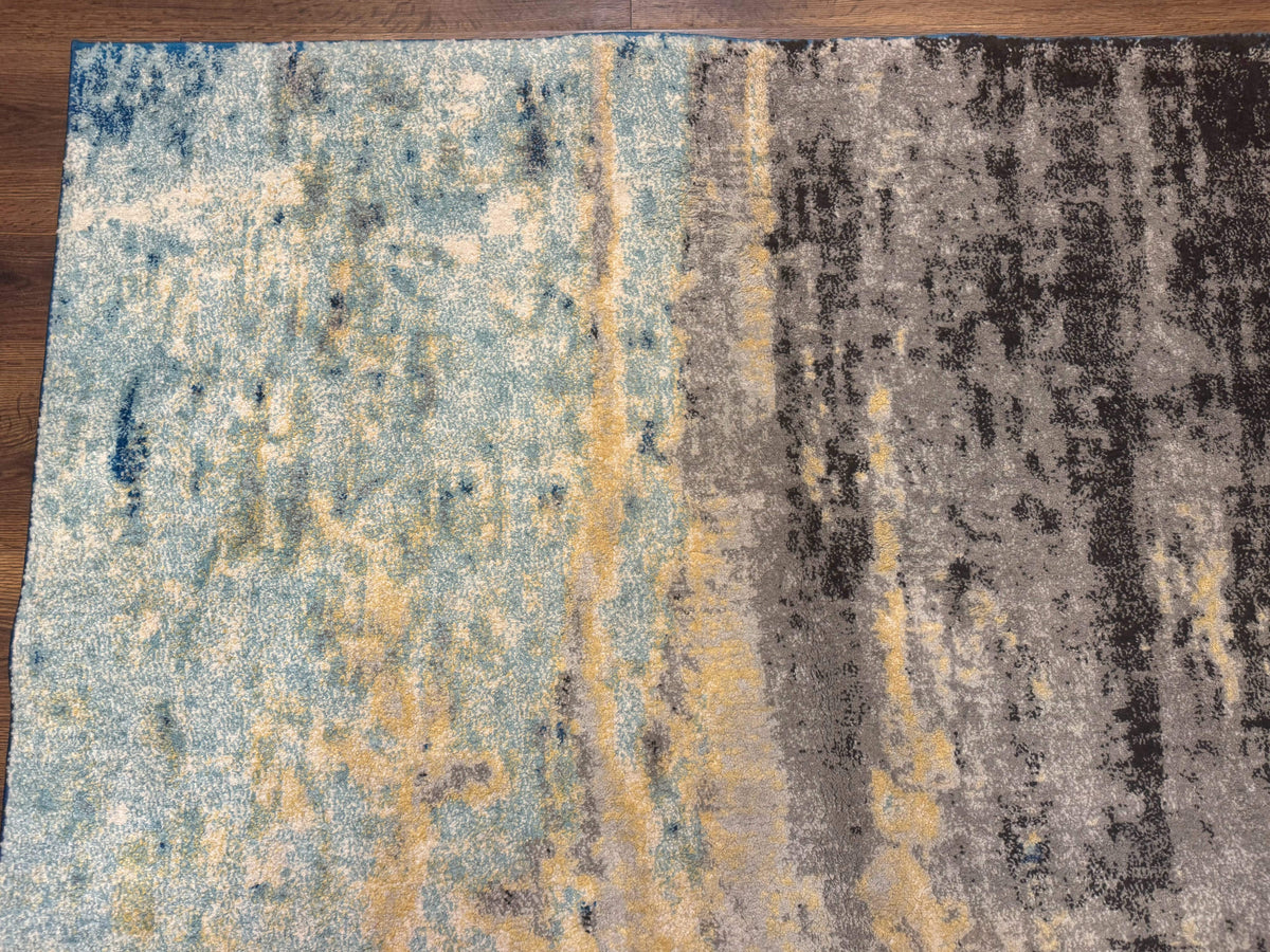 Modern Abstract Blue Area Rug 8x11 ft - Jewel Rugs, view 7