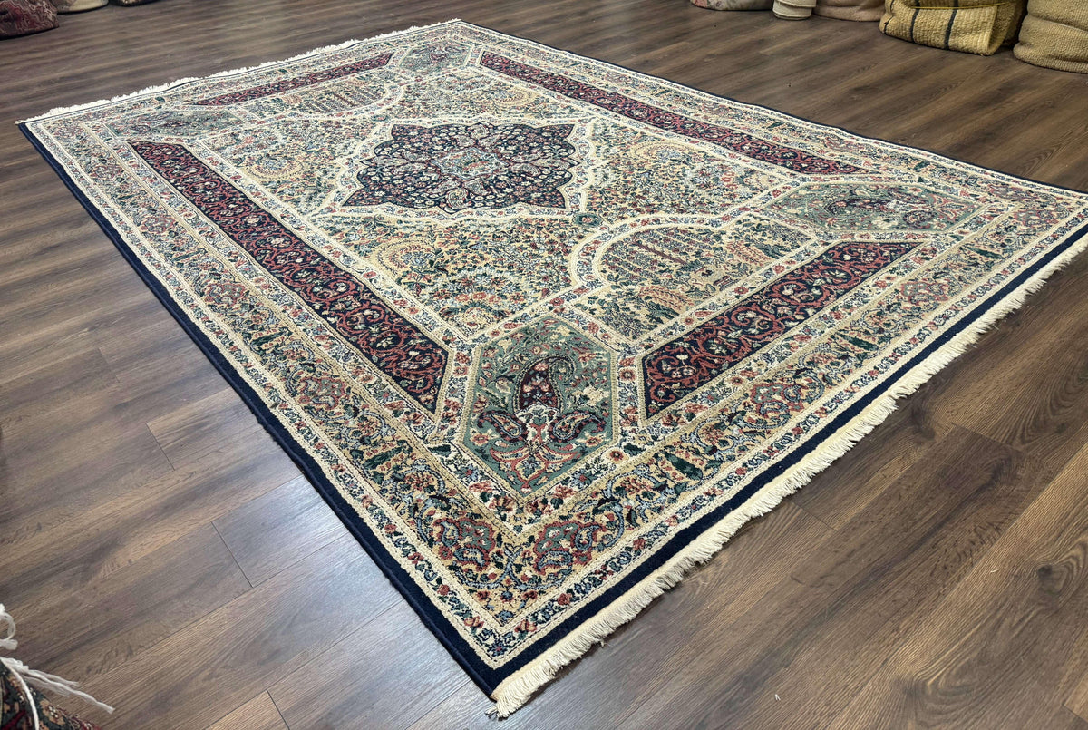 Persian Rug 8x11, Belgium Power Loomed Rug, Kirman Lavar Floral Design, Vintage Rug - Jewel Rugs, view 13