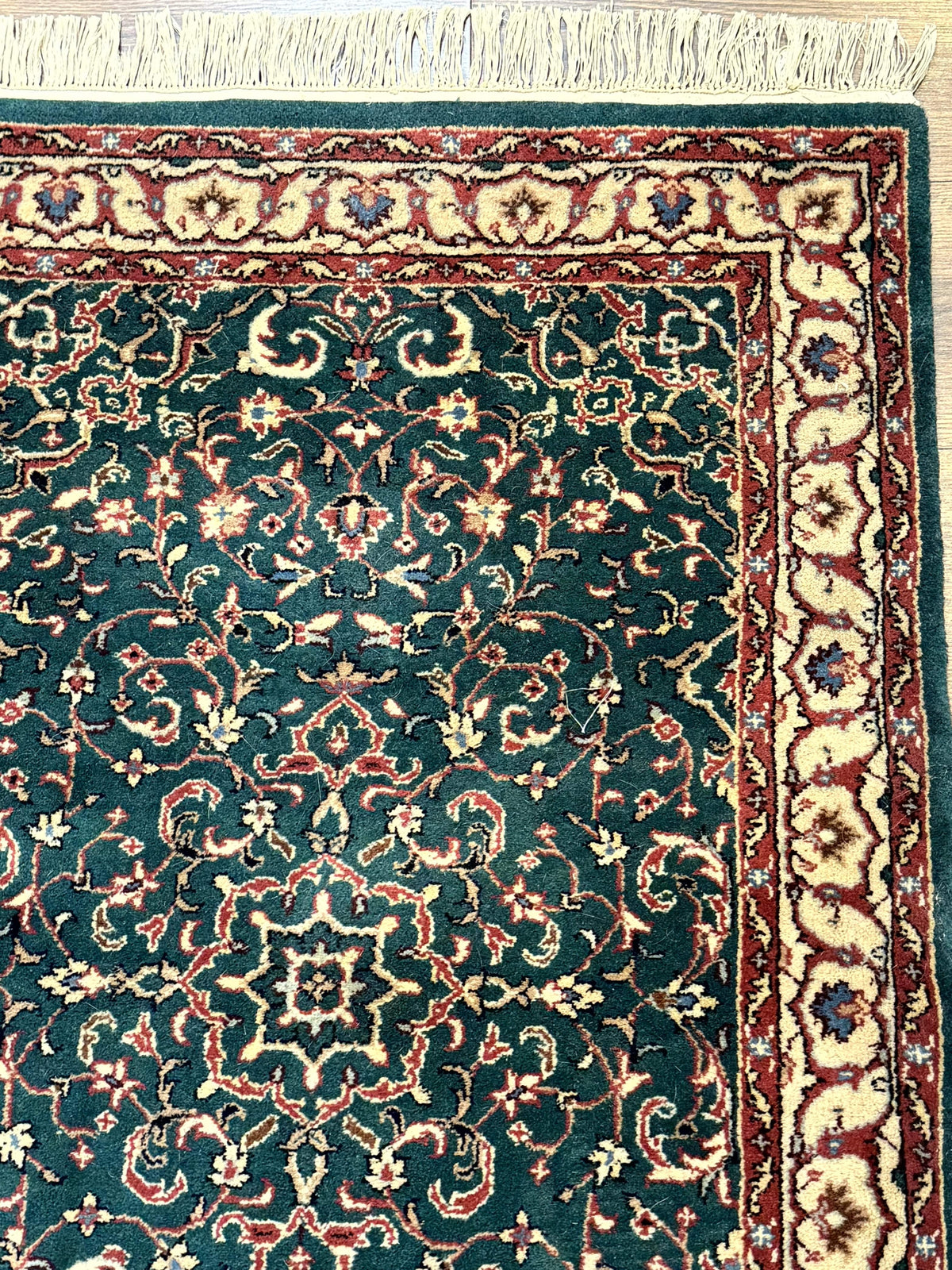 Dark Green Indo Persian Rug 2.5 x 4, Hand Knotted Wool Small Oriental Carpet - Jewel Rugs, view 8