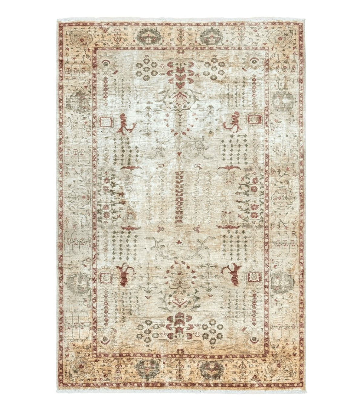 Pakistani Oushak Rug 6 x 9.6, Handmade Wool Peshawar Carpet, Farmhouse Rug - Jewel Rugs