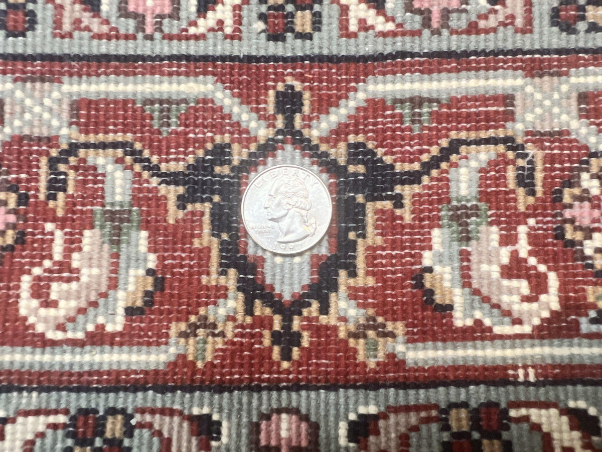 Indo Persian Rug 3x4, Herati Allover Pattern, Midnight Blue and Red, Small Vintage Handmade Wool Rug - Jewel Rugs, view 12