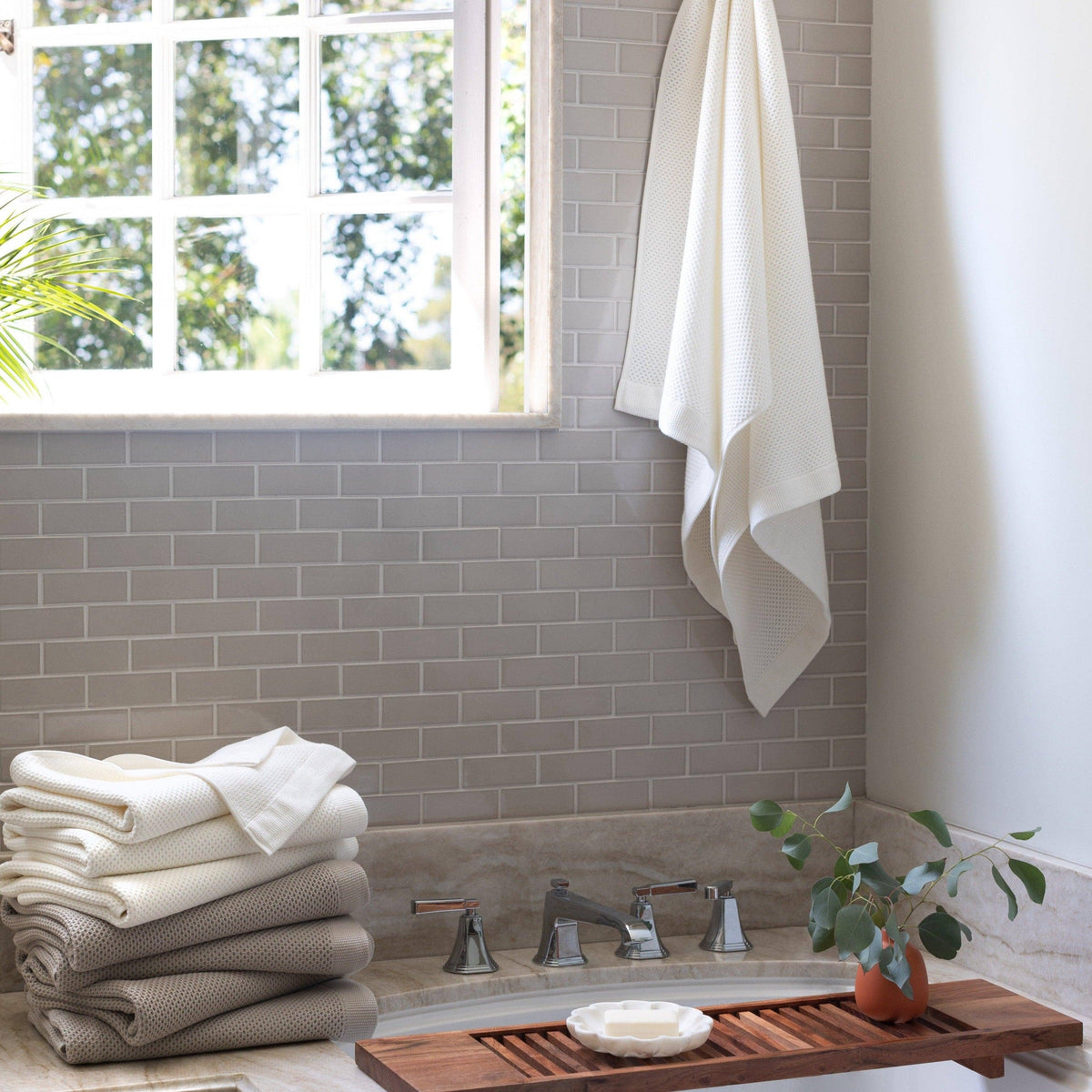 Turkish Cotton Waffle Weave Hand Towel - Source by Studio Skara, view 4