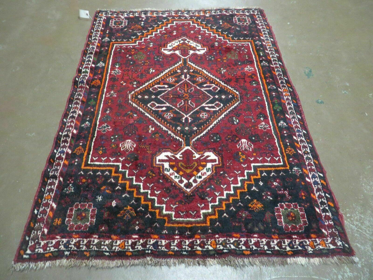 4' X 6' Antique Handmade Turkish Wool Veg Dyes Rug Organic Red Nice M10 - Jewel Rugs, view 2