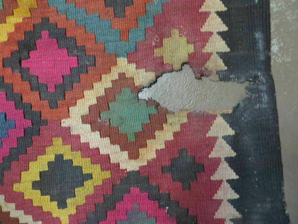 7' X10' Antique Afghan Kilim Handmade Flat Weave Wool Rug Vegy Organic Colorful - Jewel Rugs, view 10