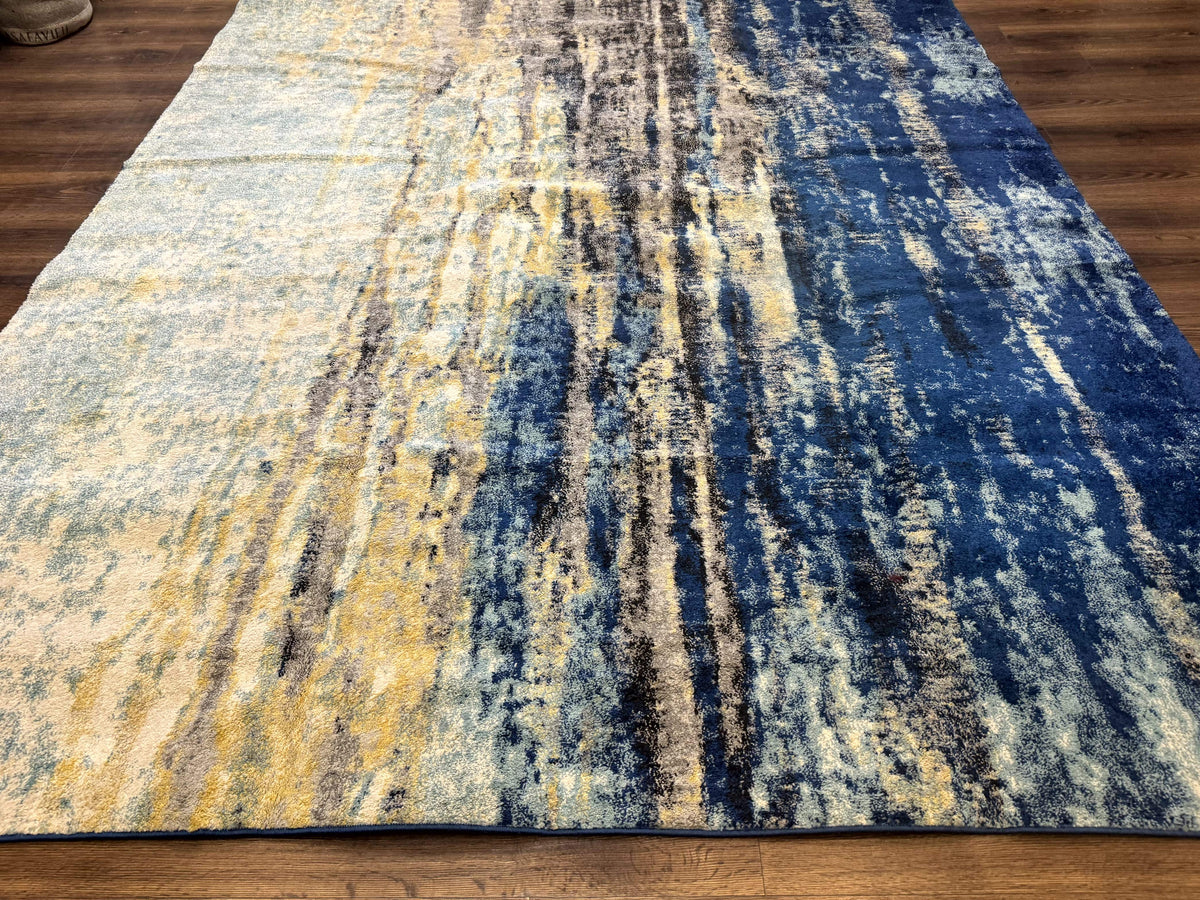 Modern Abstract Blue Area Rug 8x11 ft - Jewel Rugs, view 6
