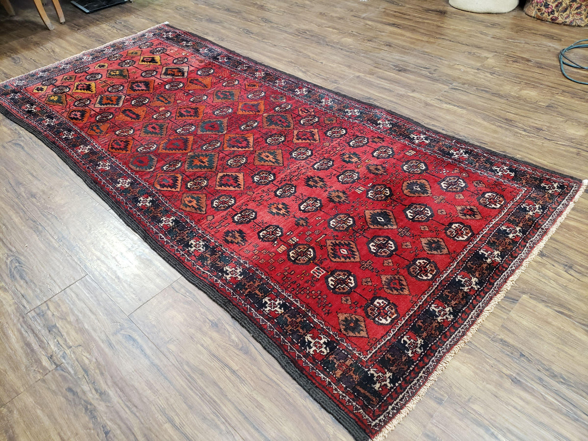 4 x 8 Handmade Baluch Afghan Turkoman Tribal Wool Rug Organic Dyes 8x4 Carpet - Jewel Rugs, view 3