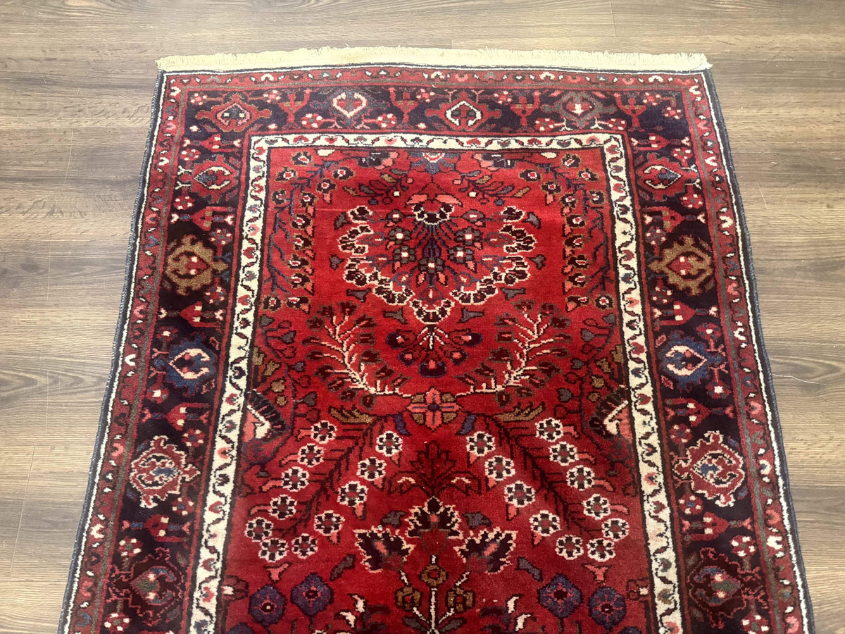 Red Persian Rug 2.6 x 6.8, Floral, Antique Per'sian Carpet, Persian Malayer Rug, Hamadan Rug - Jewel Rugs, view 3