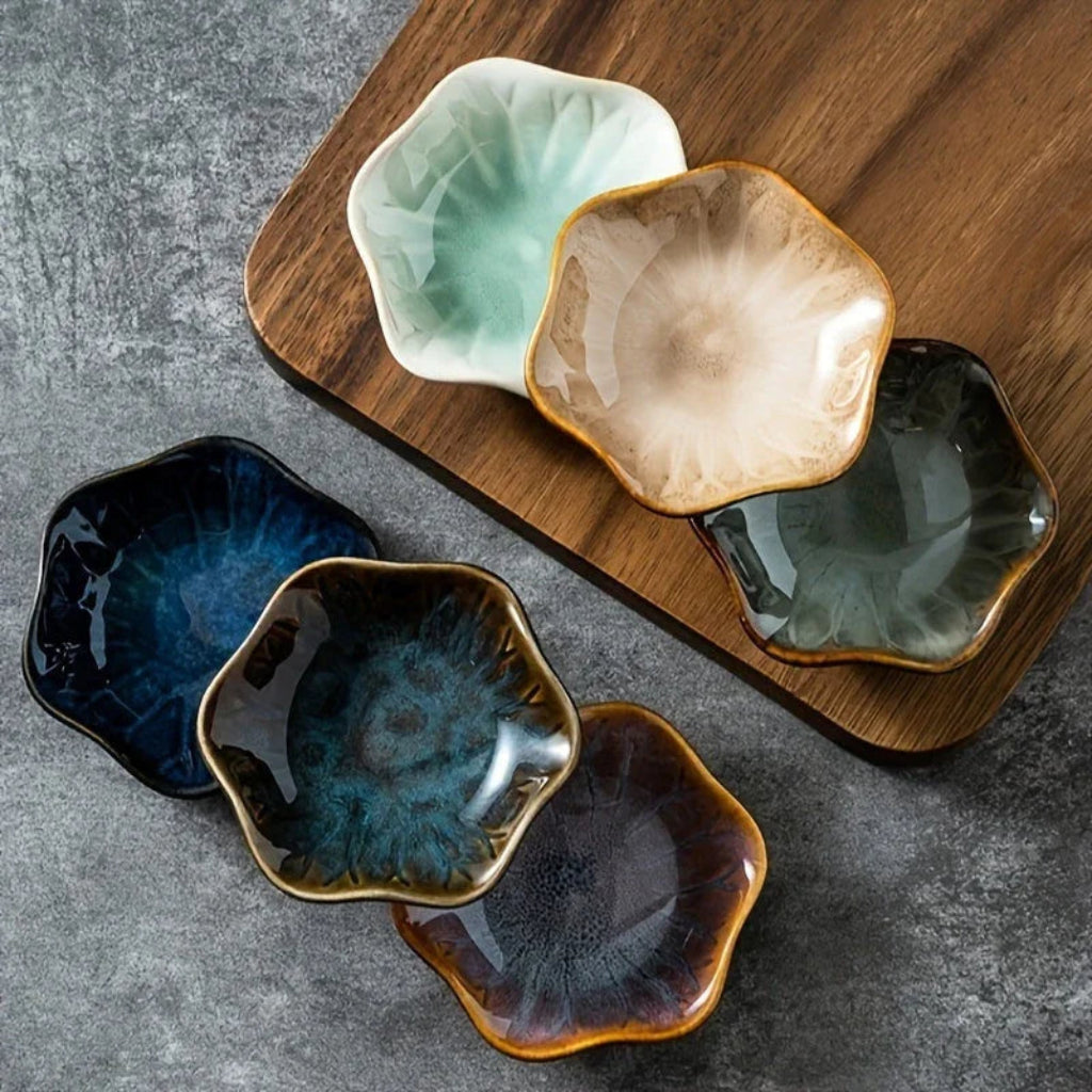Ceramic 6 Piece Sauce Dish Set for Serving Condiments