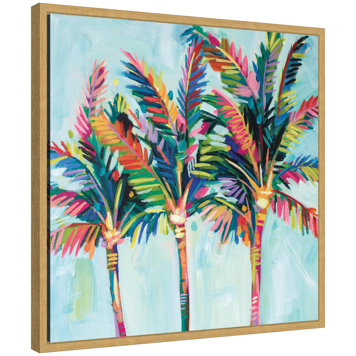 Sylvie Rainbow Coconuts Framed Canvas by Rachel Christopoulos