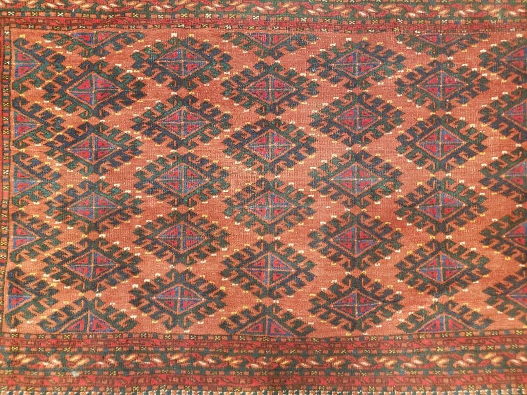 Antique Turkoman Rug 3'4" x 5', Collecticble Yamud Oriental Rug, Seat Pillow Cushion Cover, Tribal Mat, Wool Red Hand-Knotted Mafresh Carpet - Jewel Rugs, view 8