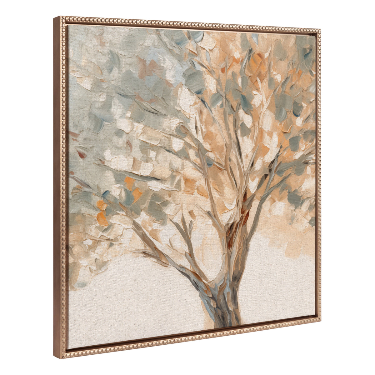 Sylvie Beaded Mediterranean Tree Framed Canvas by The Creative Bunch Studio