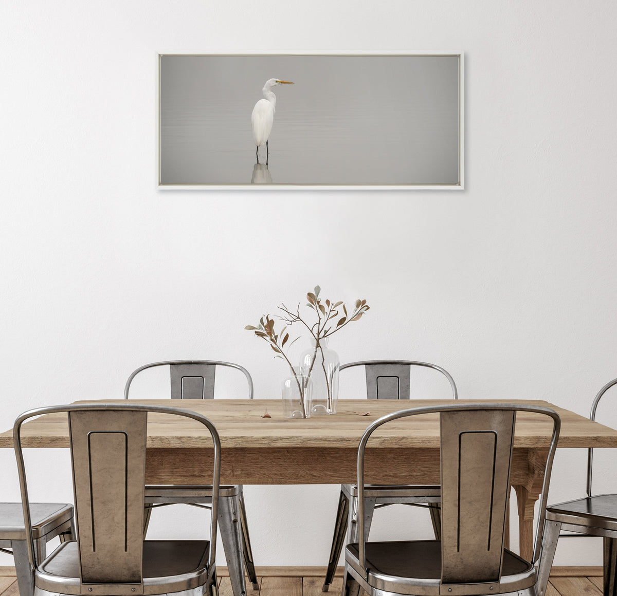 Sylvie Great White Egret Framed Canvas by Crystal Lynn Collins