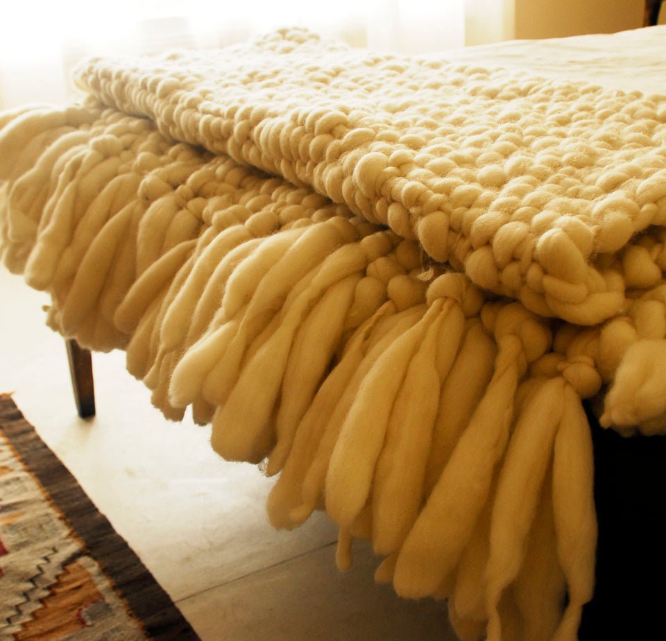 Clouds Chunky Knit Throw Blanket - Homelosophy, view 6