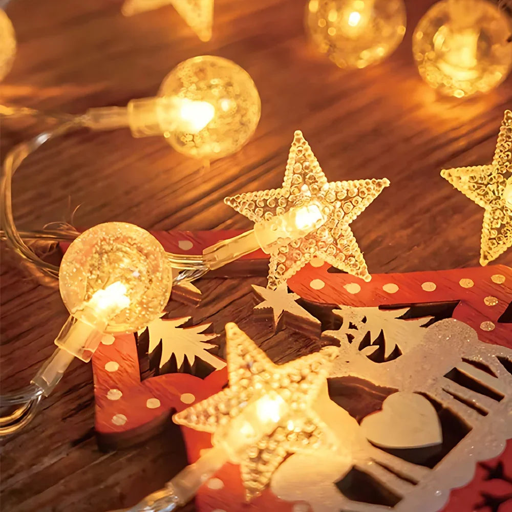 Crystal Glass String Lights with Bubble Balls
