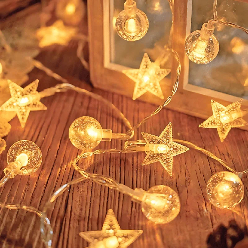 Crystal Glass String Lights with Bubble Balls
