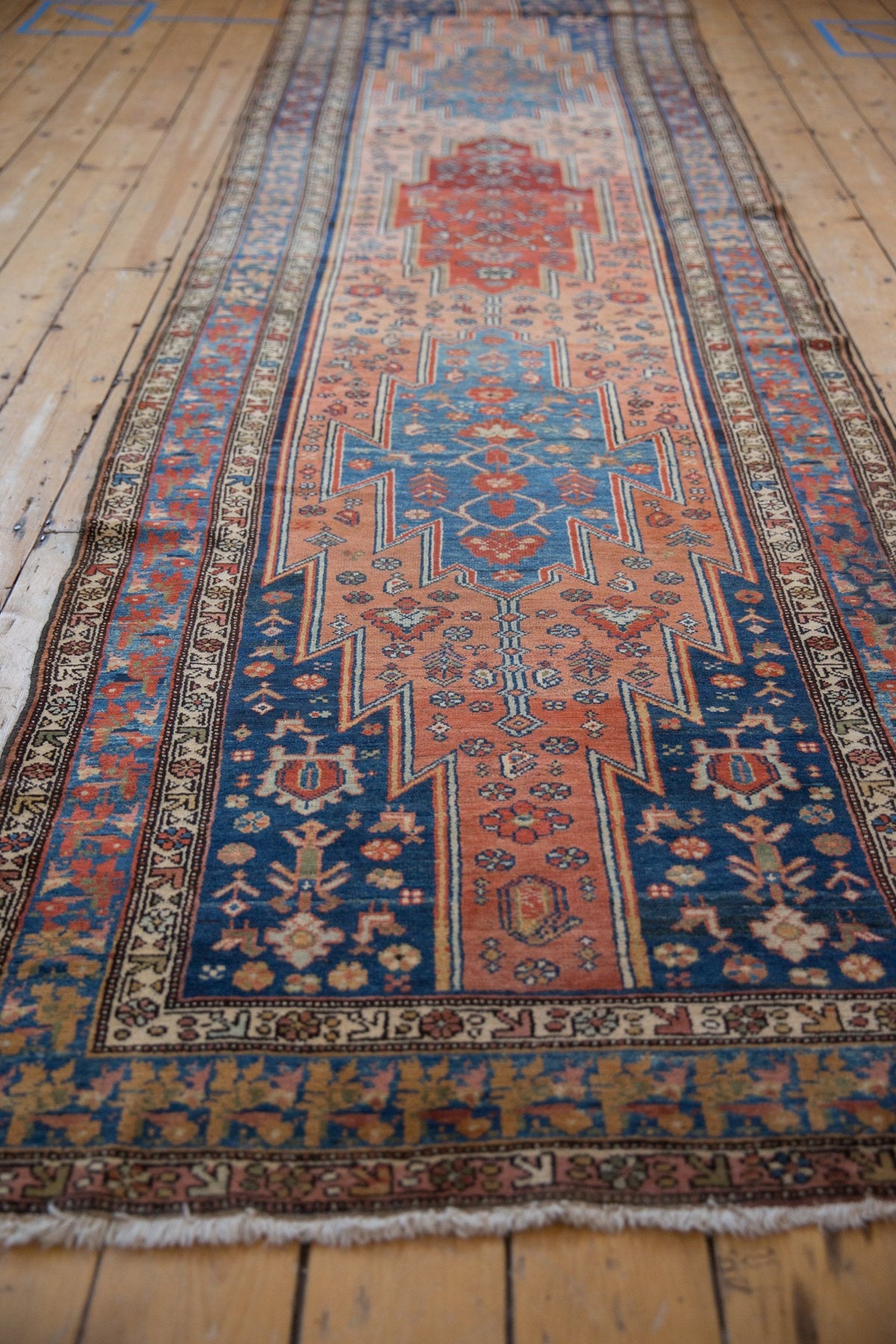 3.5x12.5 Vintage Fine Distressed Malayer Rug Runner