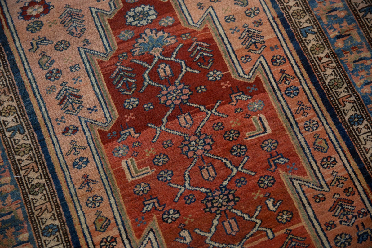 3.5x12.5 Vintage Fine Distressed Malayer Rug Runner