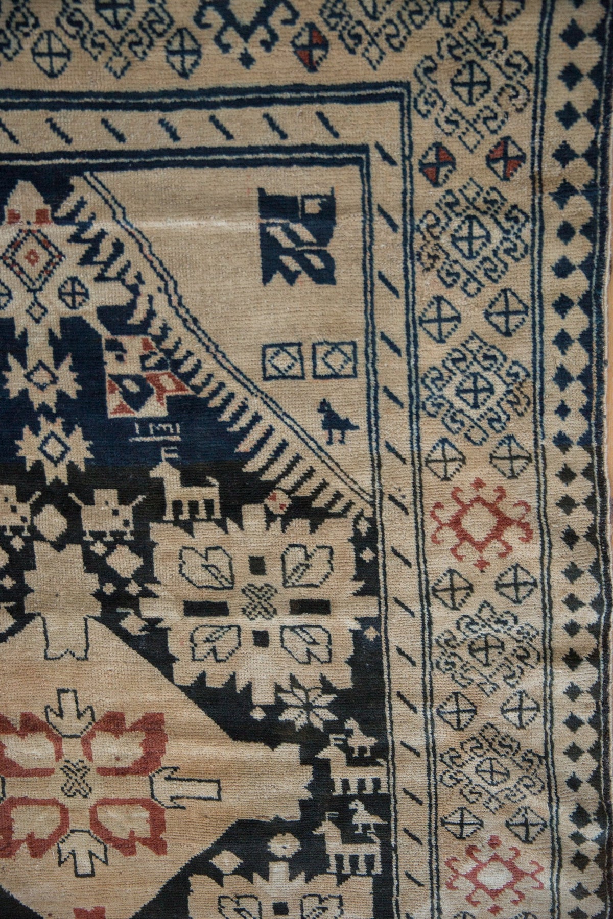 4x10.5 Vintage Distressed Karabagh Rug Runner