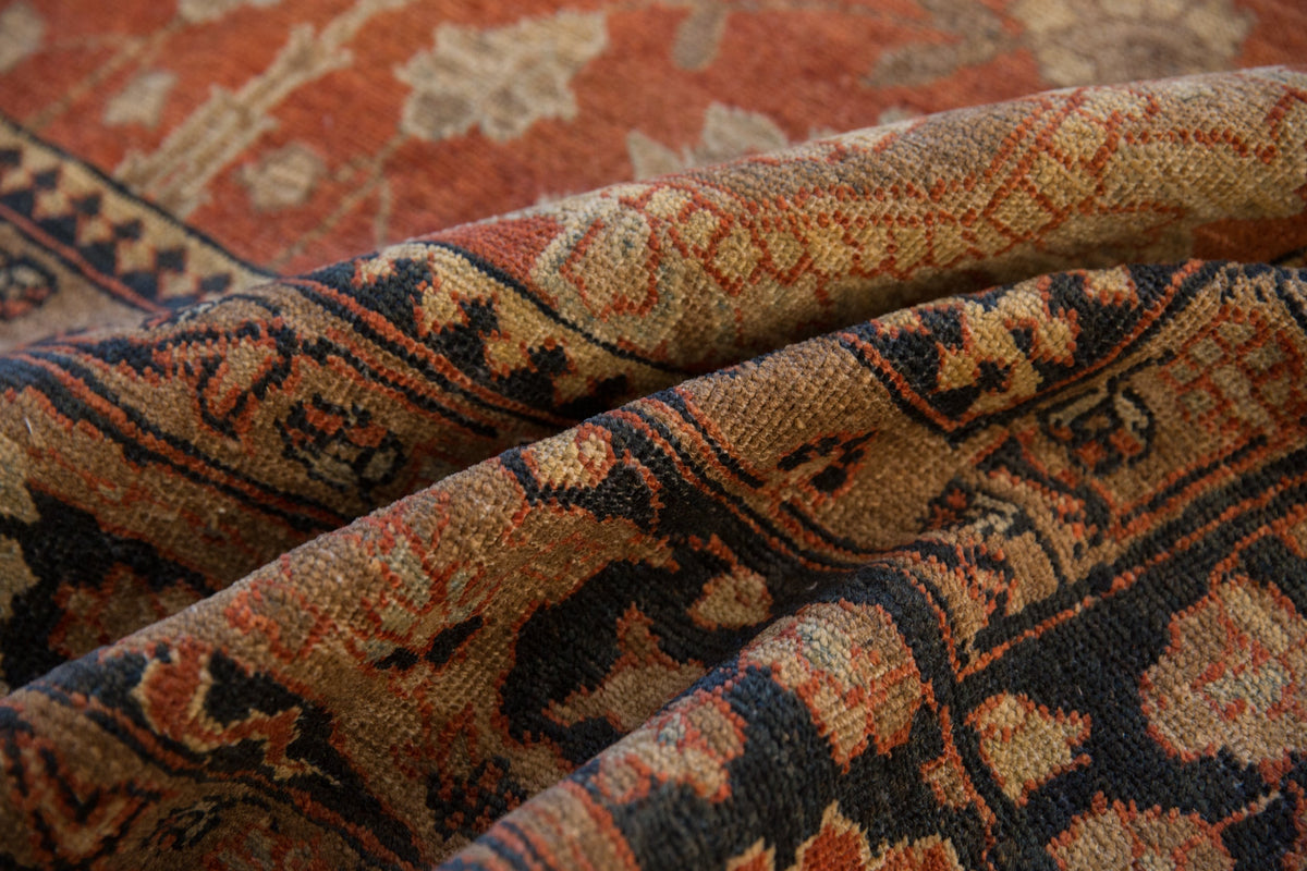 9x12.5 Vintage Tabriz Carpet