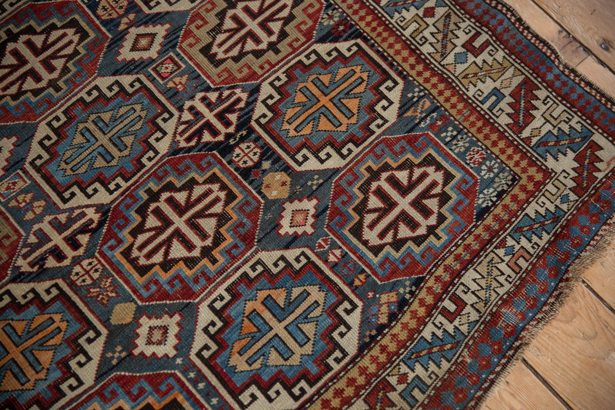 4x5 Vintage Caucasian Square Rug