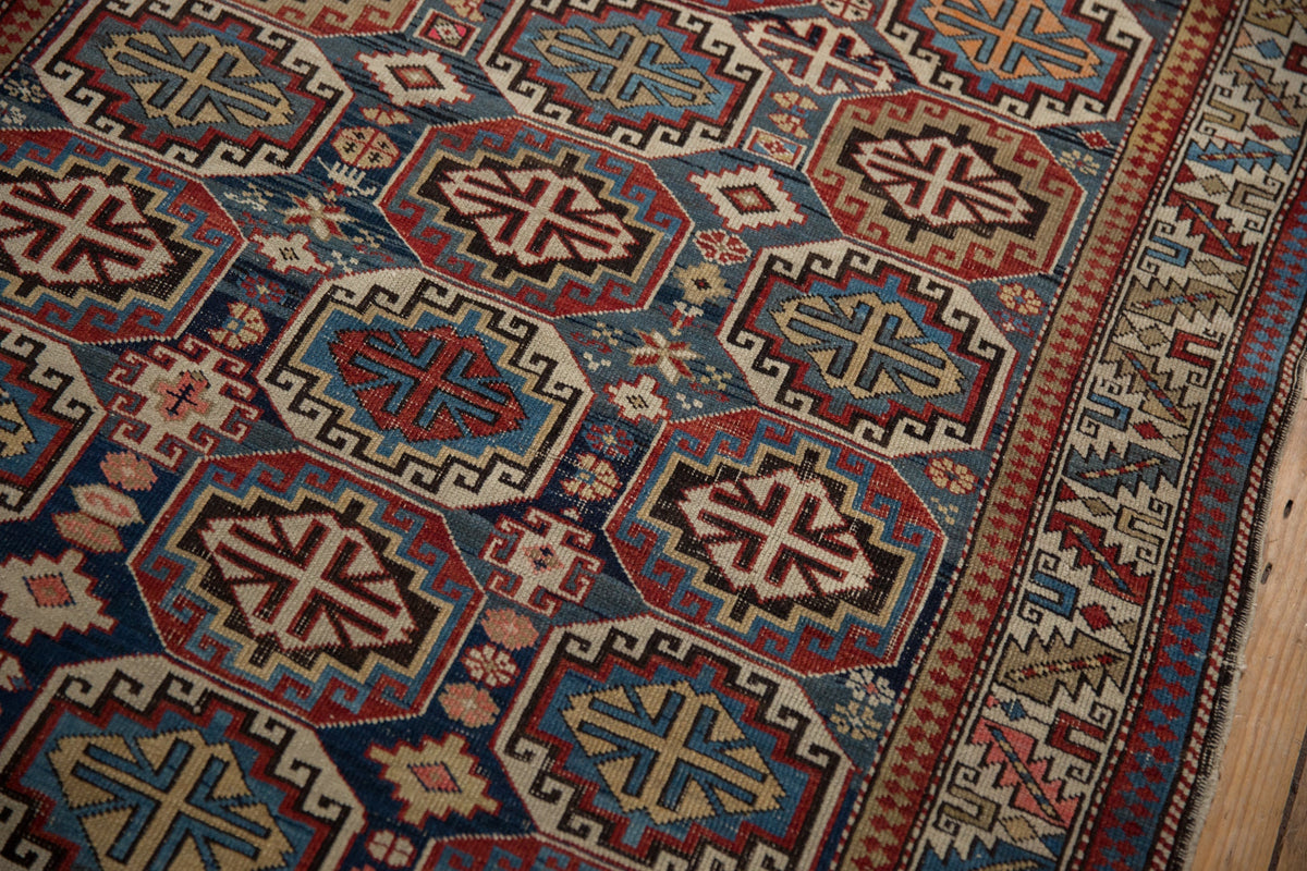 4x5 Vintage Caucasian Square Rug