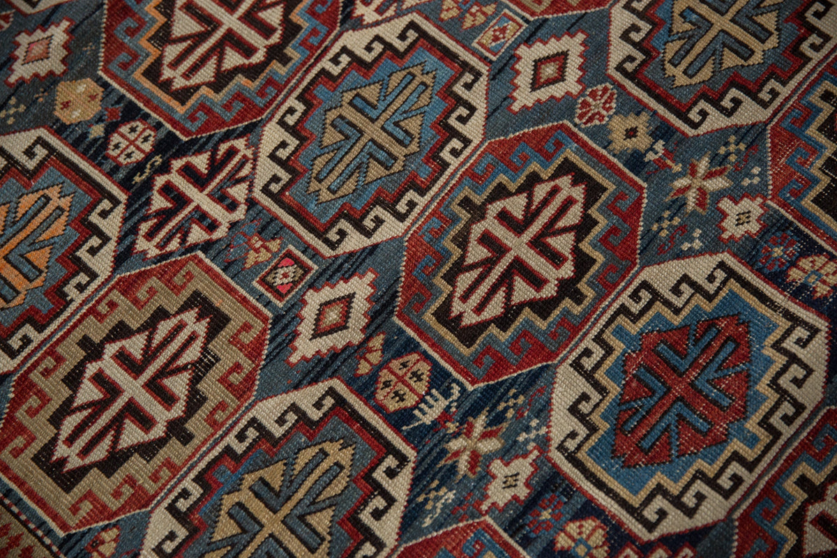 4x5 Vintage Caucasian Square Rug