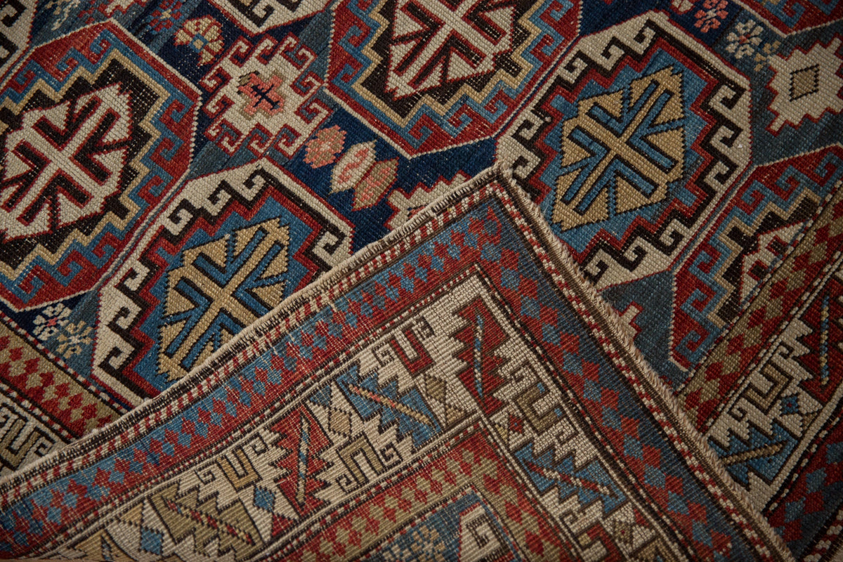 4x5 Vintage Caucasian Square Rug
