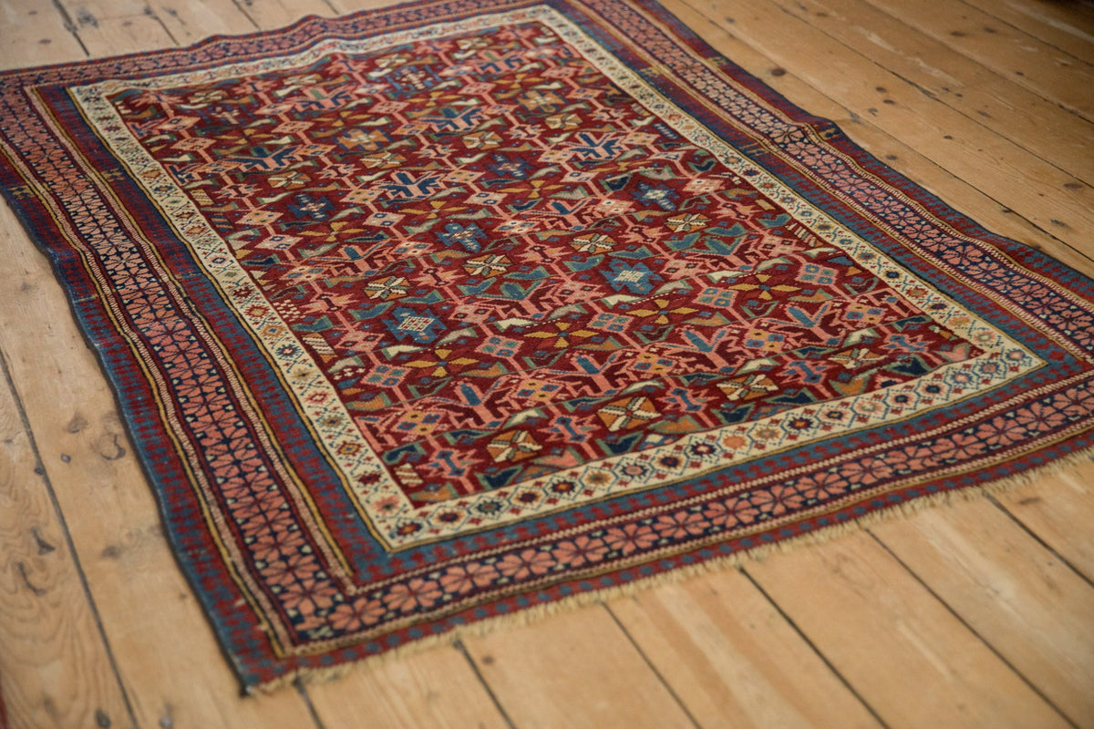 4x5 Antique Caucasian Square Rug