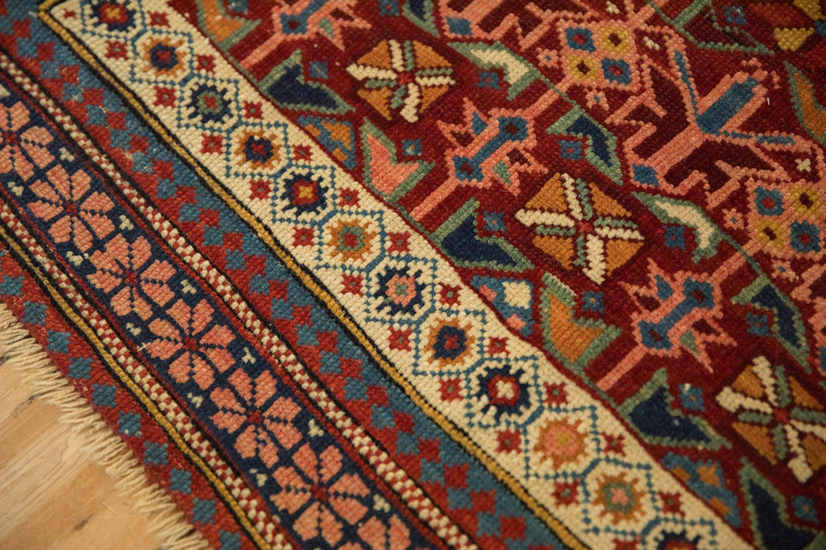 4x5 Antique Caucasian Square Rug