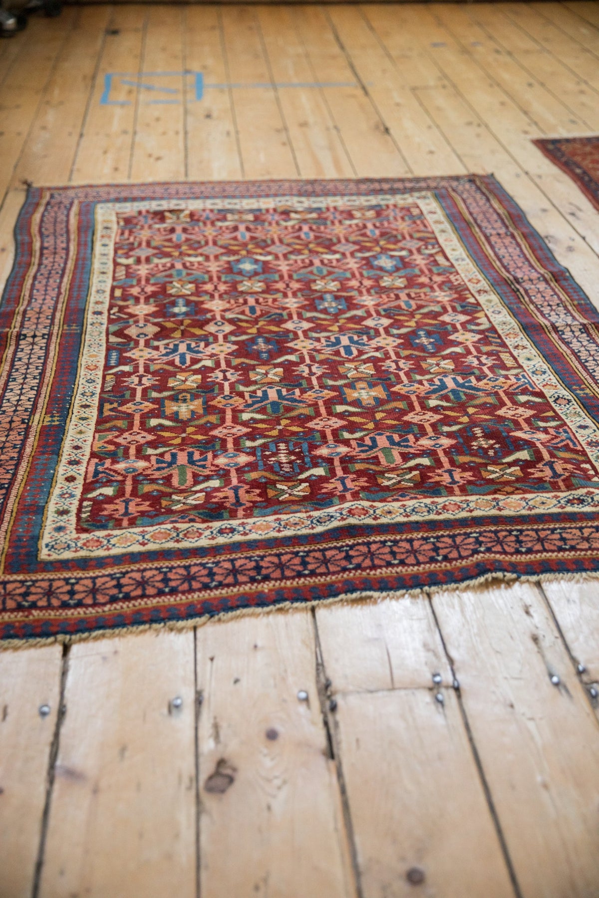 4x5 Antique Caucasian Square Rug