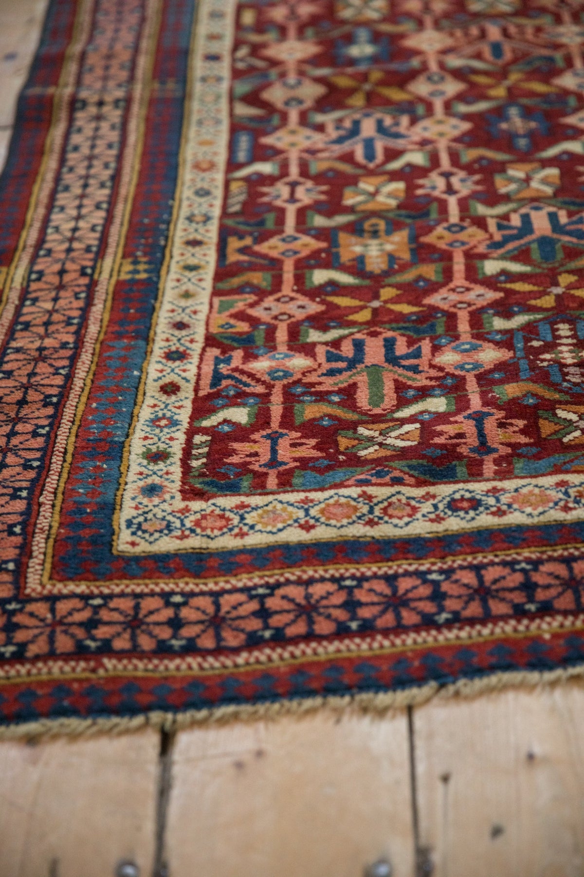 4x5 Antique Caucasian Square Rug