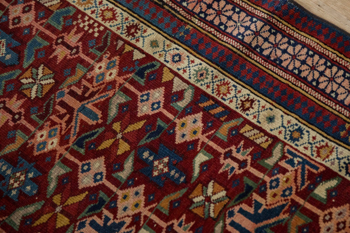 4x5 Antique Caucasian Square Rug