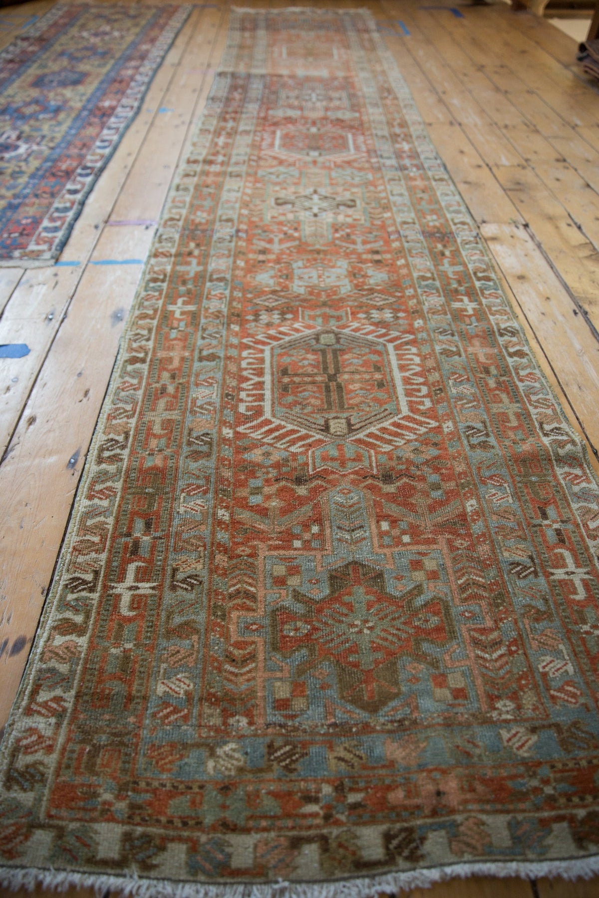 2.5x14 Vintage Fine Distressed Karaja Rug Runner